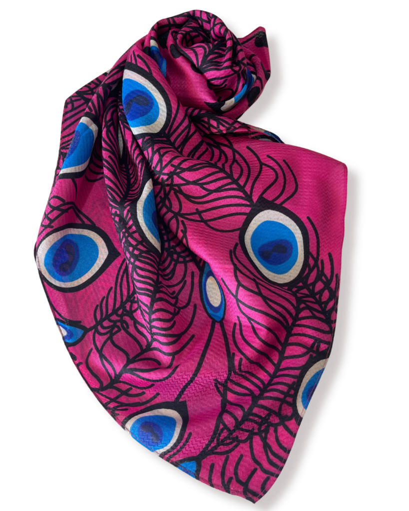 Pink Peacock Printed Hijab Modesta Matilda